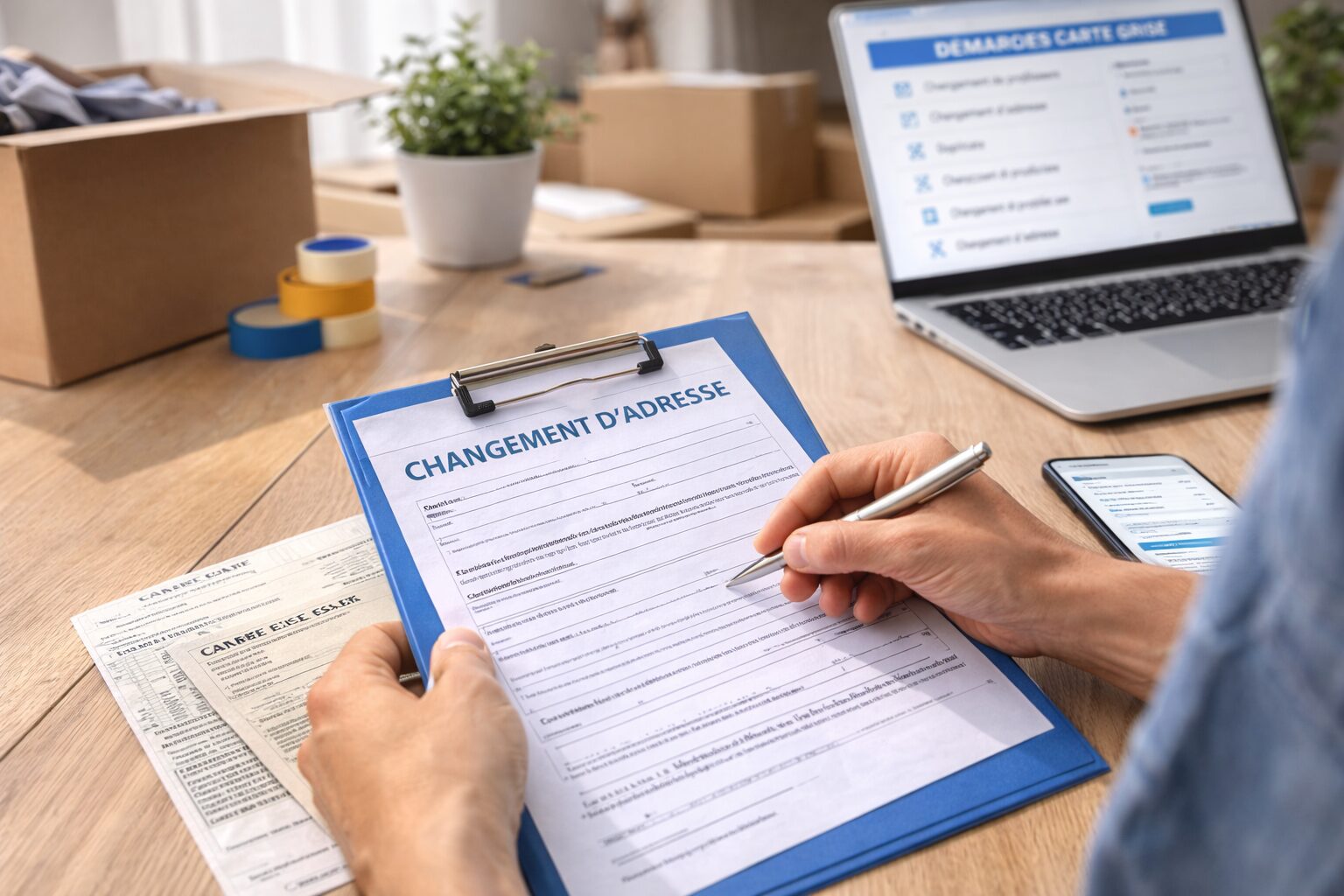 Changement d'adresse sur la carte grise