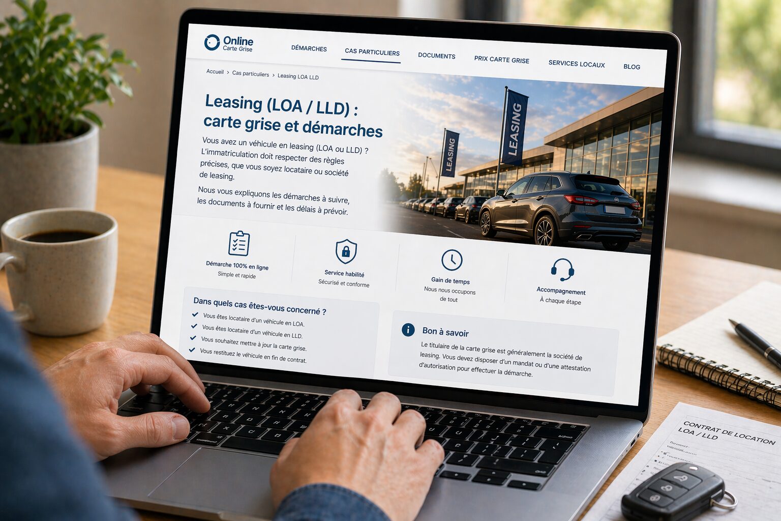 Carte grise leasing LOA LLD