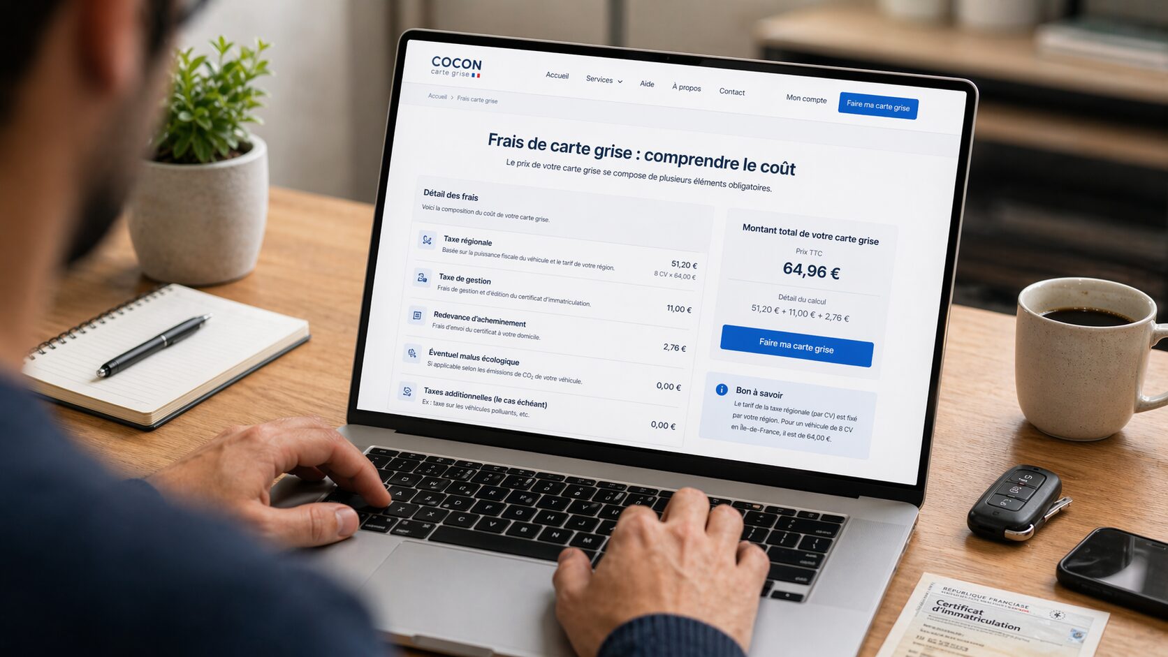 Frais carte grise