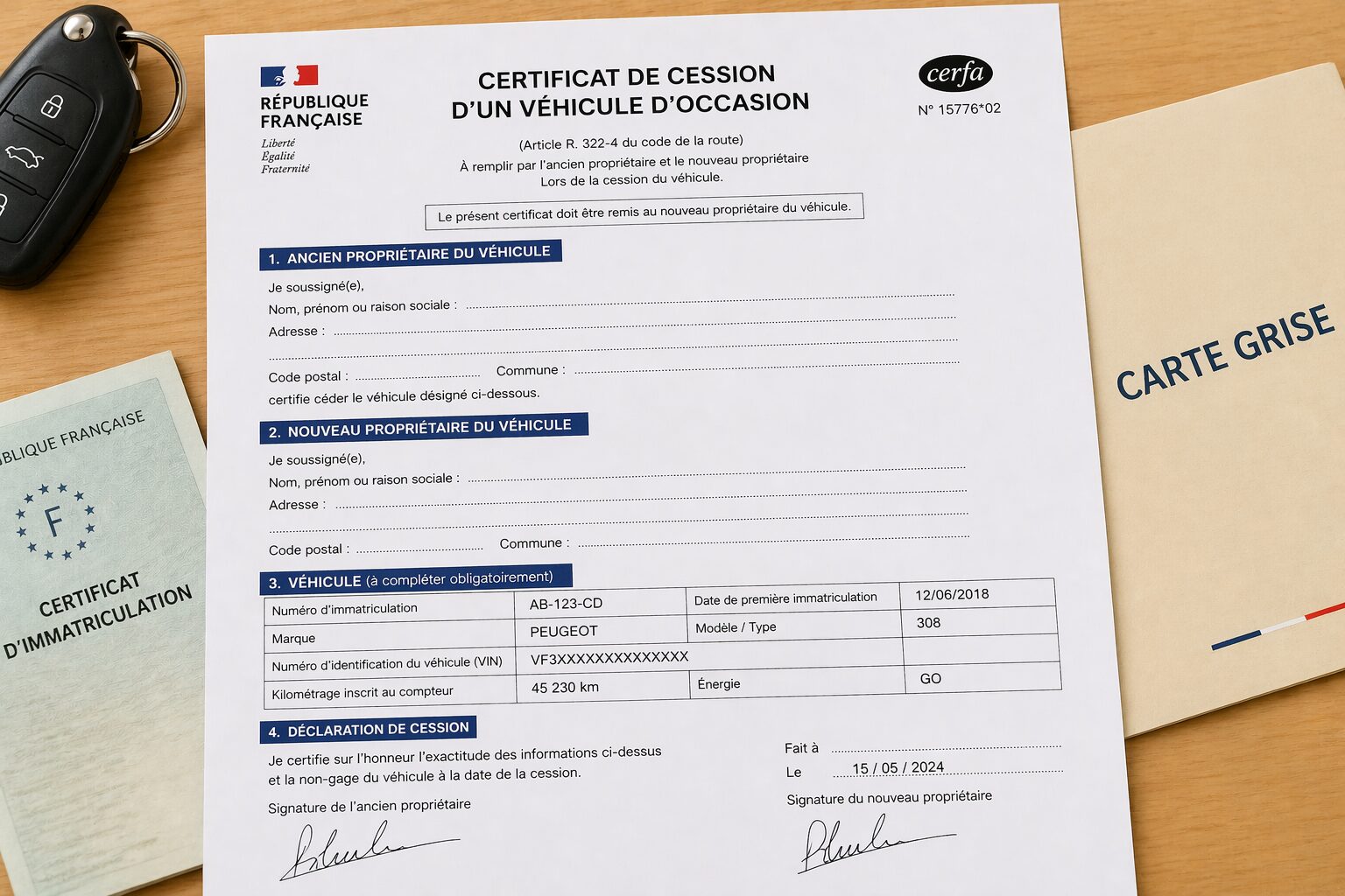 Certificat de cession
