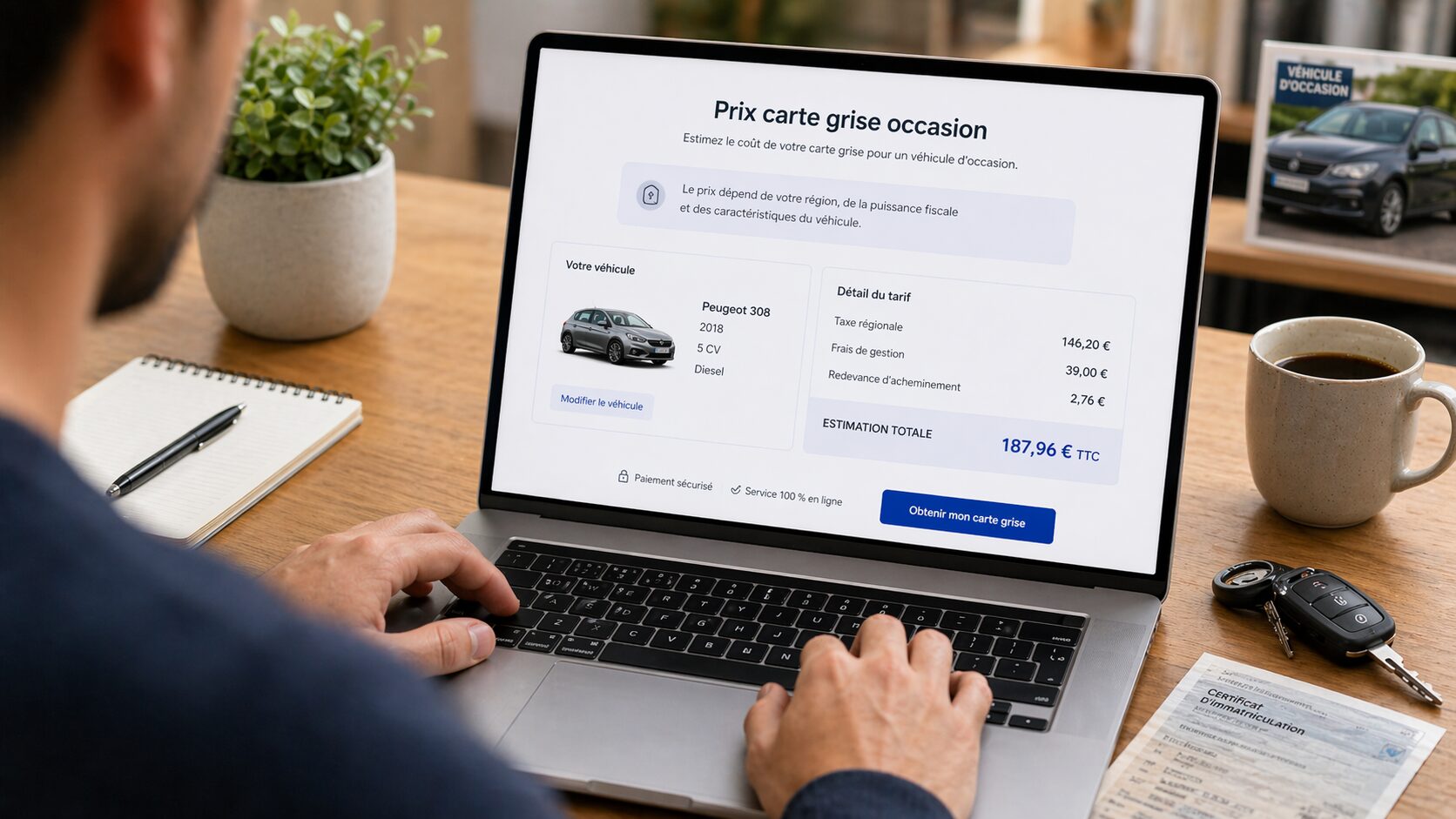 Prix carte grise occasion