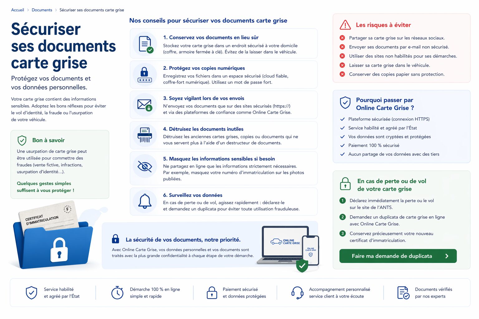 Sécuriser ses documents carte grise