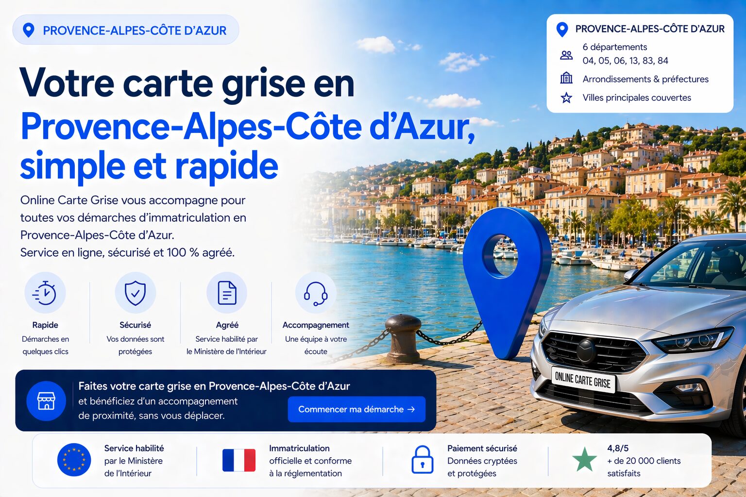 Carte grise en Provence-Alpes-Côte d'Azur