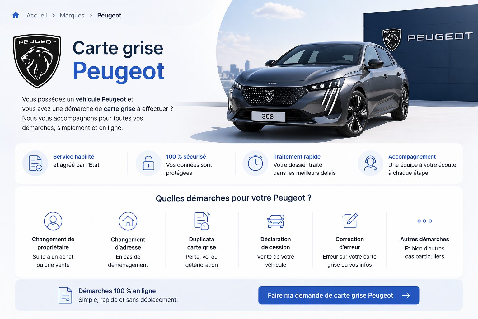 Carte grise Peugeot
