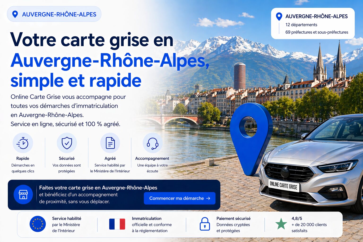 Carte grise en Auvergne-Rhône-Alpes