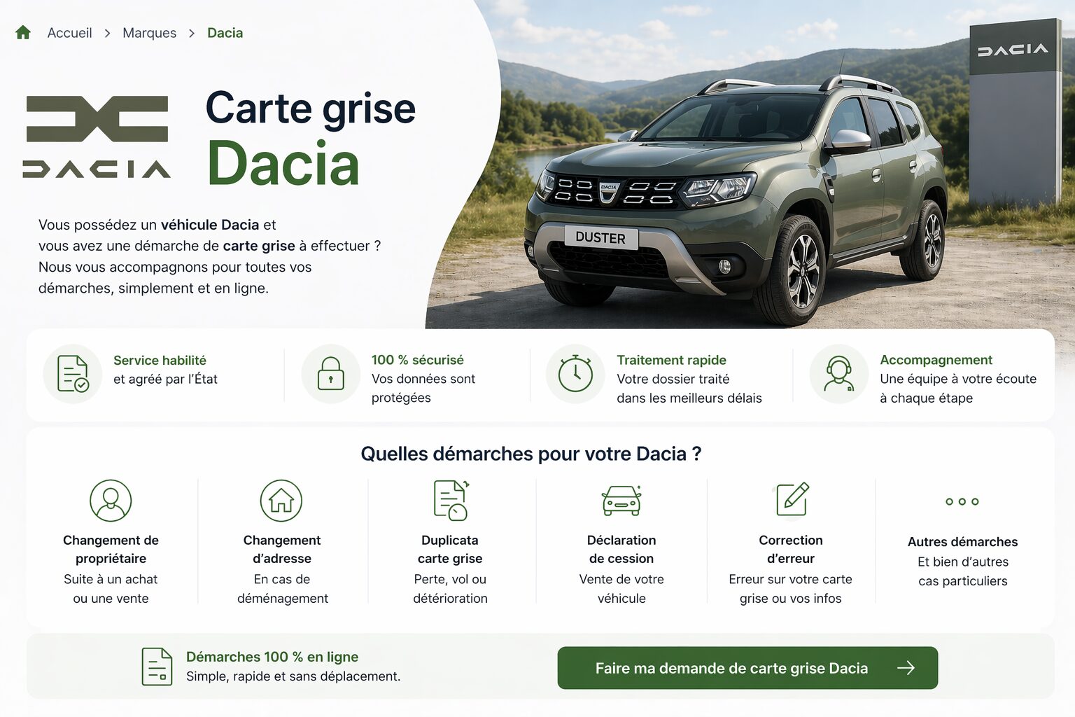 Carte grise Dacia