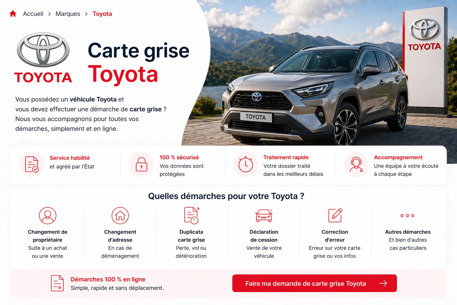 Carte grise Toyota